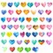 Wrapables Waterproof Vinyl Stickers for Water Bottles, Laptop, Phones, Skateboards, Decals for Teens, 100pcs, Love Hearts